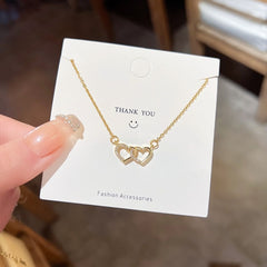 Stainless Steel Cute Bear Pendant Necklace for Women Jewelry Chains Necklaces Zirconia Luxury Choker Korea Wholesale