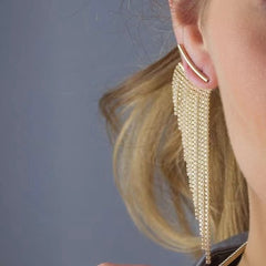 Lucile Gold Color Tassel Earrings