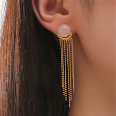 Lucile Gold Color Tassel Earrings