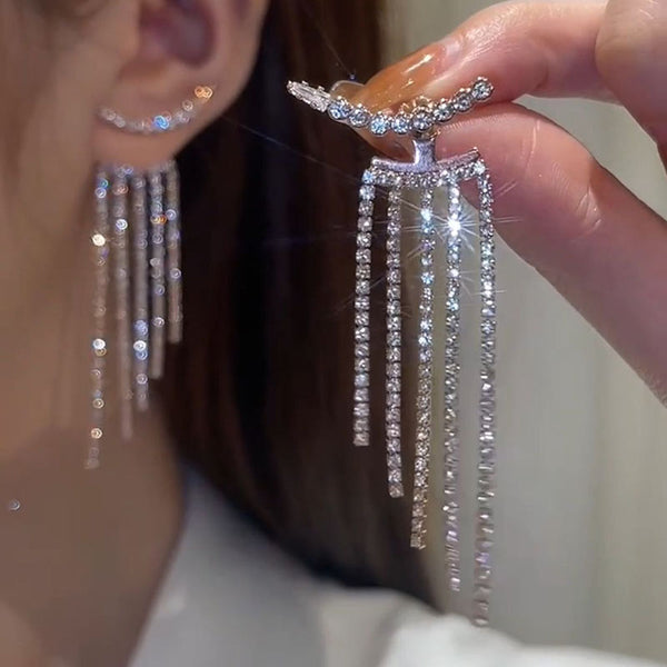 Lucienne Silver Rhinestone Drop Earring Collection