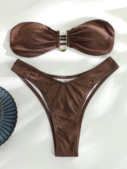 Sexy Bikini 2023 Swimwear Women Biquini Bandeau Bikini Set Beach Outing String Bikinis Thong Swimsuit Swiming Suits Beachwear