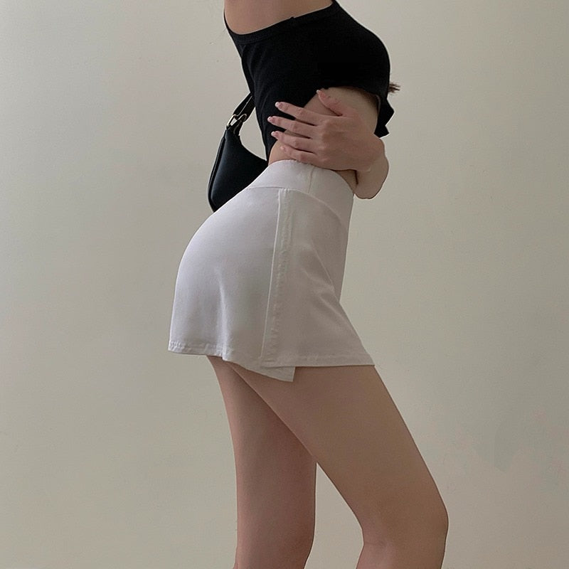Serena High-Waist Split Tennis Mini Skirt One-piece