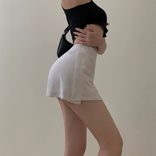 Serena High-Waist Split Tennis Mini Skirt One-piece