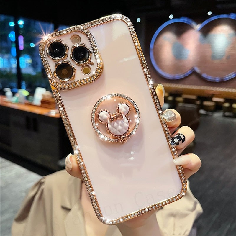 Bling 3D Crystal Holder stander Phone Case For iphone