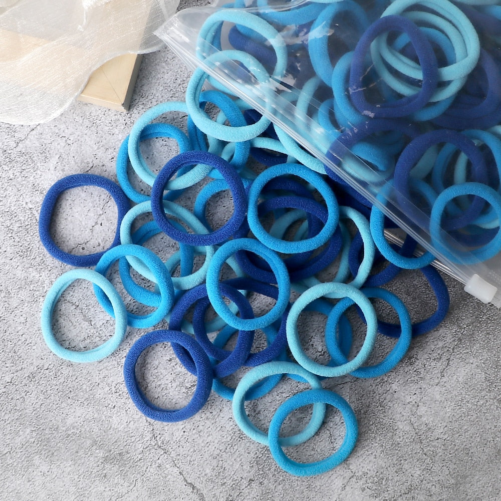 50PCS/Set Basic Hair Bands Simple Solid Colors Elastic Headband Hair Ties