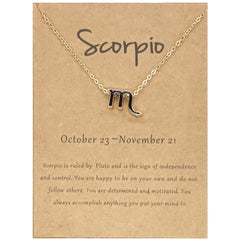 Cardboard Zodiac Sign Pendant Necklace