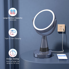 LED Bluetooth Vanity Mirror with Speaker Rechargeable Battery