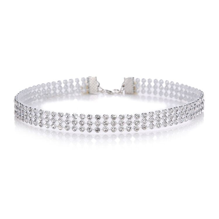 Bianca Rhinestone Collar Choker Necklace