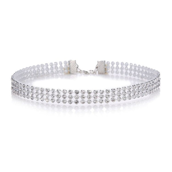 Bianca Rhinestone Collar Choker Necklace