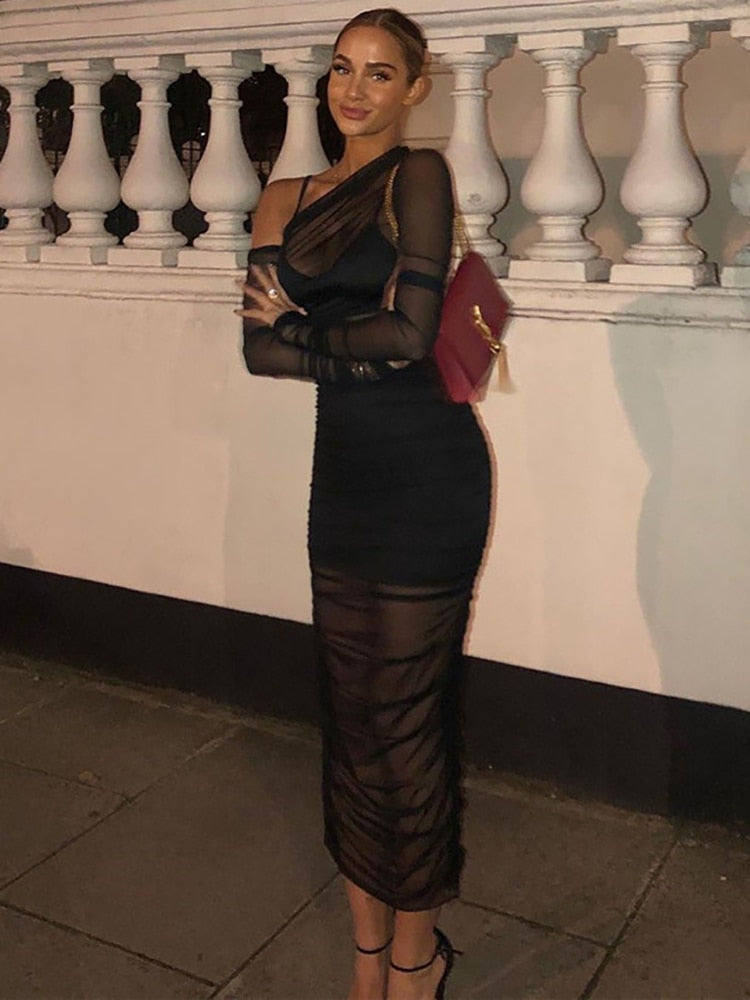 Vesper Sheer Mesh Three-Piece Skirt Set