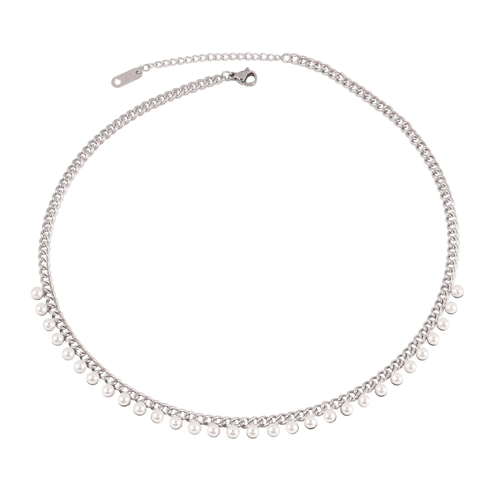 Round Geometric Pendant Necklace Choker
