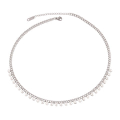Round Geometric Pendant Necklace Choker