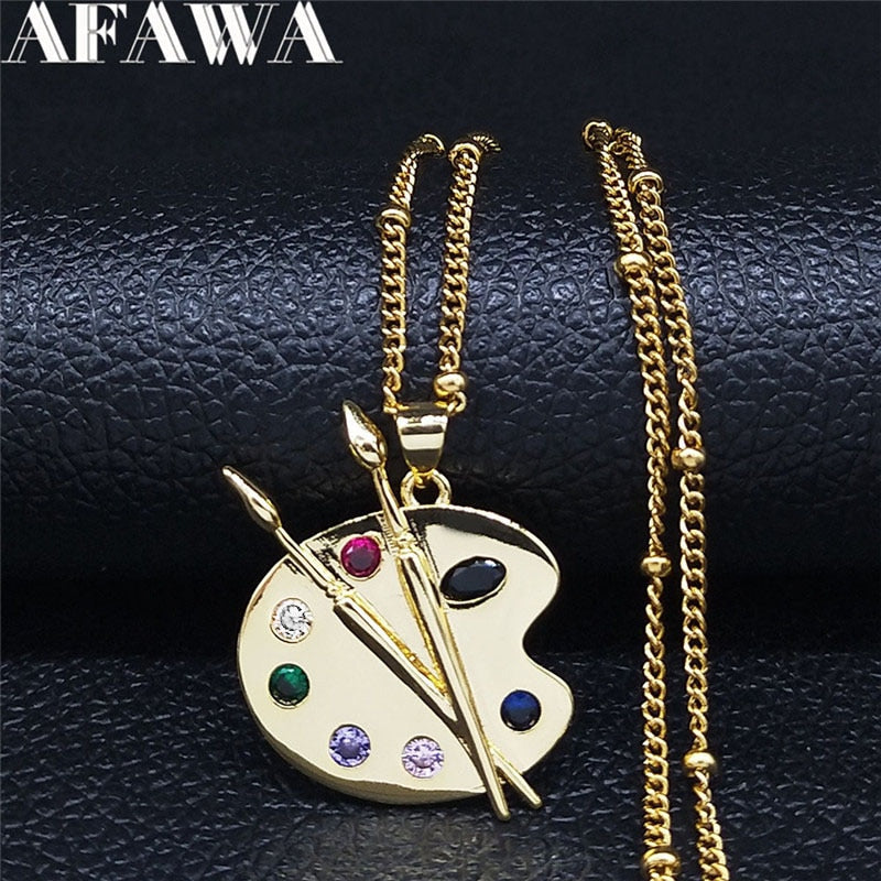 Paloma Artist Palette Zircon Pendant Necklace