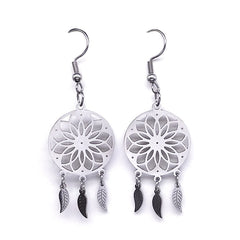 Feather Dream Catcher Stainless Steel Chain Necklaces Gold Color Long Necklaces Boho Jewelry sautoir femme long bohème N7021S01