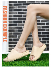 Unisex Summer Slippers Indoor High Soft Bottom Sandals Open Toe Trend Slides Light Beach Shoes Slippers