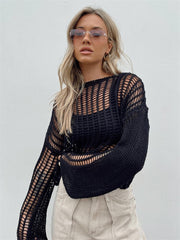 Chloe's Chic Knit: Sexy See-Through Sweater for Autumn