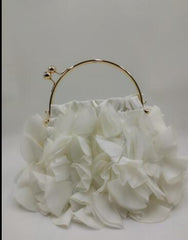 Graceful Lily: Satin Floral Bride Party Evening Clutch Bag