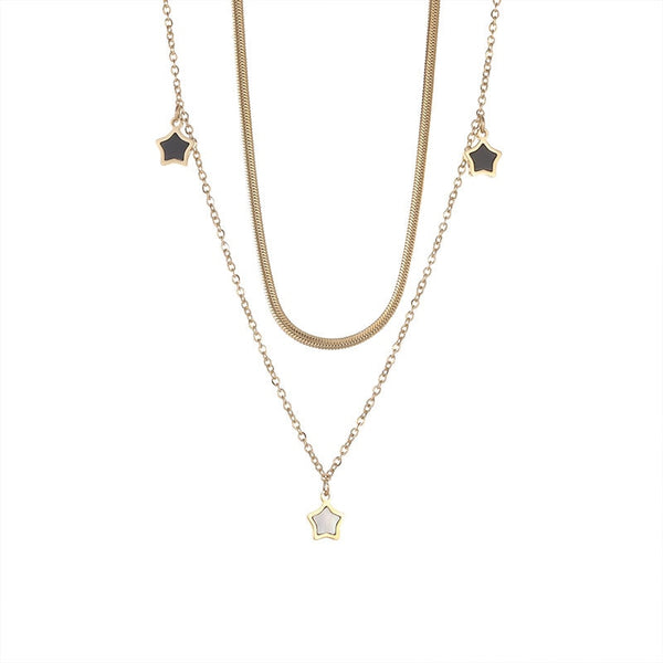 Multilayer Chain Star Charm Necklace