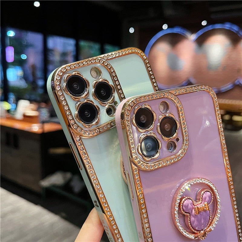 Bling 3D Crystal Holder stander Phone Case For iphone