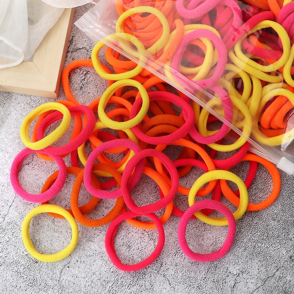 50PCS/Set Basic Hair Bands Simple Solid Colors Elastic Headband Hair Ties