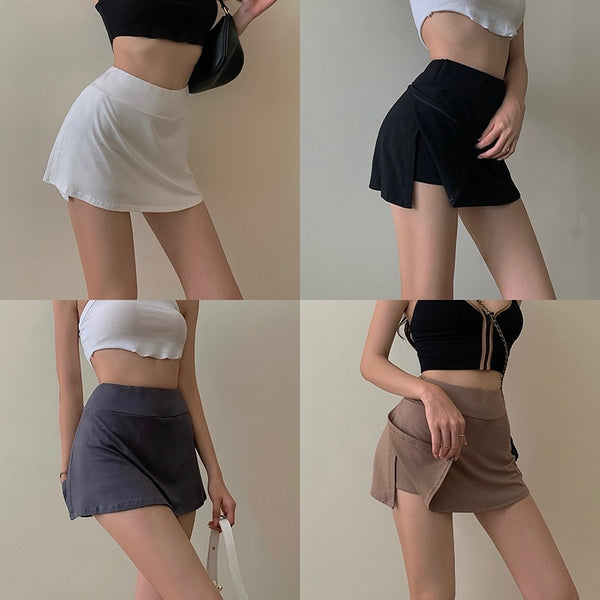 Serena High-Waist Split Tennis Mini Skirt One-piece