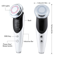 7in1 RF&amp;EMS Face Massager Lifting Beauty LED Face Skin +3 Colors LED Facial Neck Massager Photon Therapy Heating Wrinkle Removal