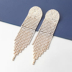 Sparkling Rhinestone Tassel Claw Chain Earrings