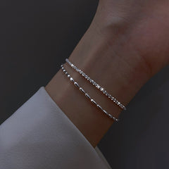 Sparkling Silver Color Elegant Adjustable Chains Bracelet