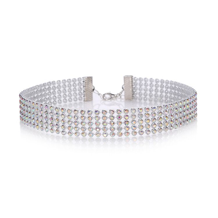 Bianca Rhinestone Collar Choker Necklace