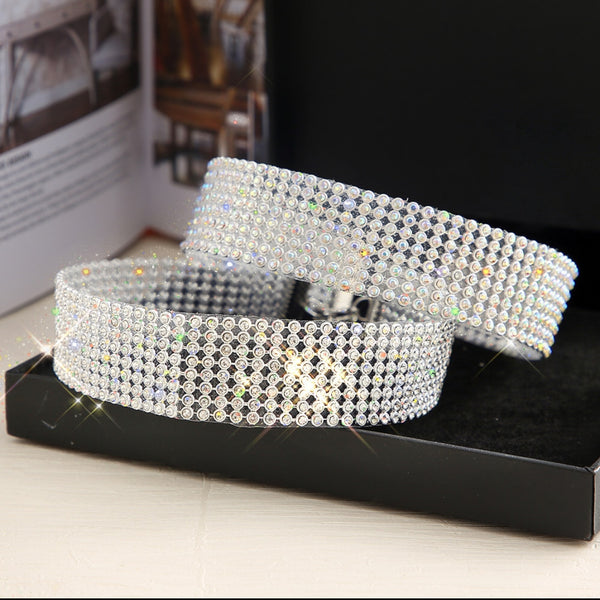 Bianca Rhinestone Collar Choker Necklace