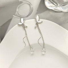 Fashion Butterfly Tassel Drop Earrings For Women Trendy Shiny Moon Star Pearls Dangle Earrings Korean Jewelry Girls Party Gifts