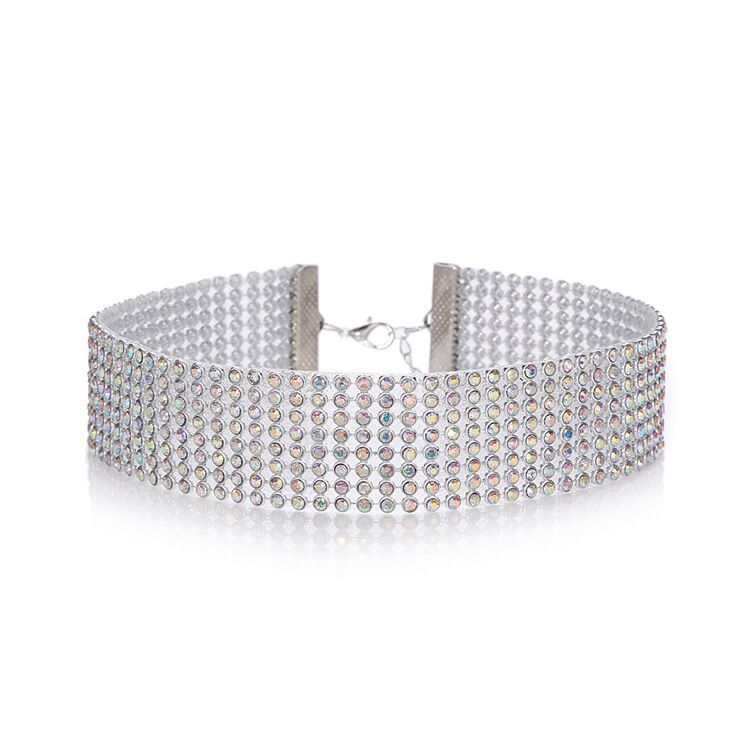 Bianca Rhinestone Collar Choker Necklace