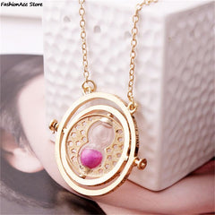 Hot Selling Time Turner Necklace Hourglass Pendant Long Chain Jewelry Fashion Alloy Toy Trinket Party Cosplay Accessory