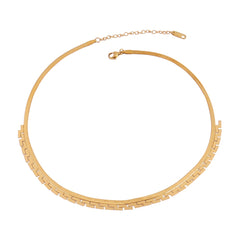 Round Geometric Pendant Necklace Choker