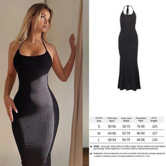 Skimings Sleeveless Backless Black Dress
