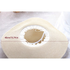 Foldable Wide Brim Floppy Straw Sun Hat