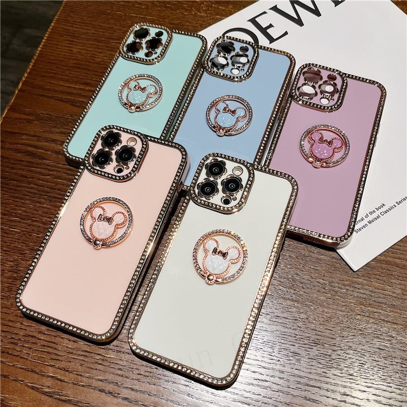 Bling 3D Crystal Holder stander Phone Case For iphone