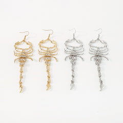 Timlee E025 New Personality Insect Scorpion Rhinestone Pendant Alloy Drop Earrings  Accessories Wholesale