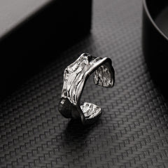 Silver Color Minimalist Irregular Twined Finger Rings