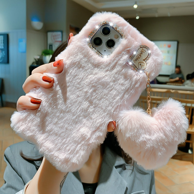 Amorette Plush Heart Pendant iPhone Case