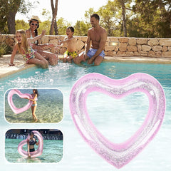 Inflatable Swim Rings Heart Shaped Swimming Pool Float Loungers