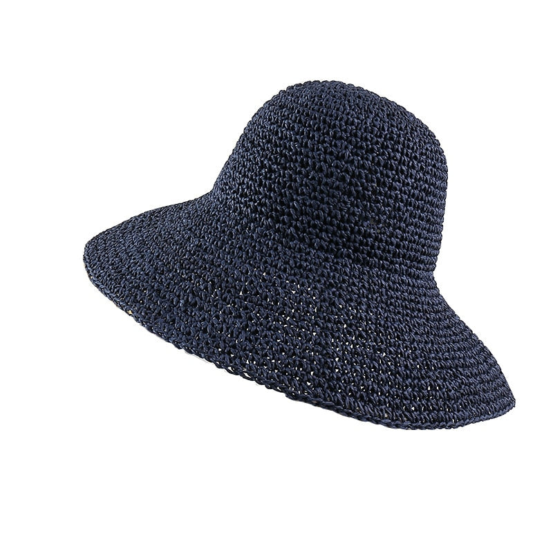 Foldable Wide Brim Floppy Girls Straw hat