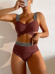 Rinabe Black Bikini Push Up Swimsuit Women High Waist Bikini Set