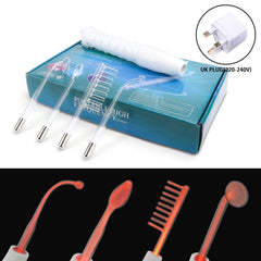 4in1 High Frequency Neon Electrotherapy Glass Tube Acne Spot Remover Facial Therapy Wand