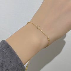 Upscale Jewelry Geometry Square Charms Bracelet