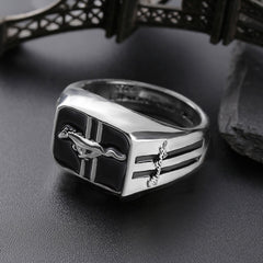 Fashion Creative Mustang Racing Men&#39;s  Ring Domineering Punk Party Jewelry Rock Friends Gift  Wholesale