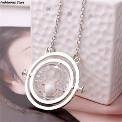 Hot Selling Time Turner Necklace Hourglass Pendant Long Chain Jewelry Fashion Alloy Toy Trinket Party Cosplay Accessory