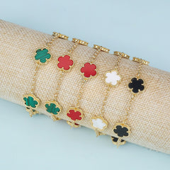 2023 Hot Selling New Design Simple Natural White Shell Five-leaf Petal Flower Bracelet Women&#39;s High Quality Jewelry Gift