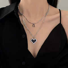 Simple Crystal Geometric Gold Color Pendant Necklace Set for Women Charms Fashion Square Rhinestone Female Vintage Jewelry 2022