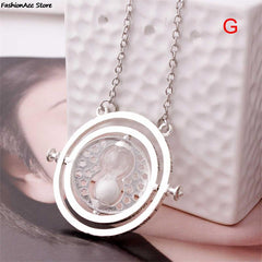 Hot Selling Time Turner Necklace Hourglass Pendant Long Chain Jewelry Fashion Alloy Toy Trinket Party Cosplay Accessory
